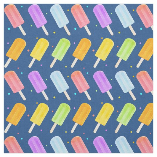 おいしい夏の水の色のポップシクルのパターン ファブリック (見本)