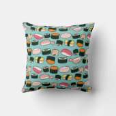 おいしい寿司のおもしろいの図解入りの、写真付きのなパターン クッション (裏面)