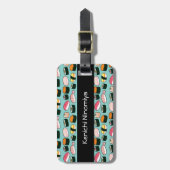 おいしい寿司のおもしろいの図解入りの、写真付きのなパターン ラゲッジタグ (正面縦)