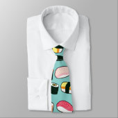 おいしい寿司のおもしろい図解入りの、写真付きの柄 ネクタイ (タイ)