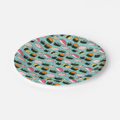 おいしい寿司のパーティーのおもしろいの図解入りの、写真付きのなパターン ペーパープレート (アングル)