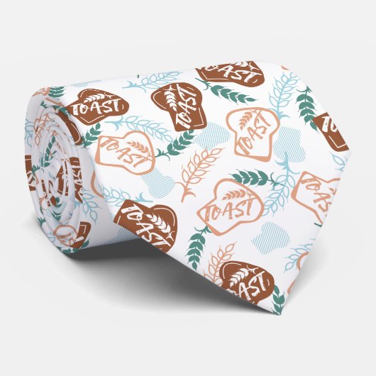 おいしい小麦パンのトースト模様 ネクタイ (ロール)