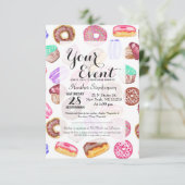 おいしい手の水色彩の鮮やか色のデザート 招待状 (スタンド正面)