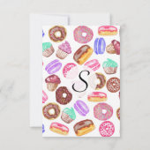 おいしい手の水色彩の鮮やか色のデザート 招待状 (裏面)