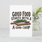 おいしい料理は良いチョップフキッチンシェフから始まる サンキューカード (スタンド正面)