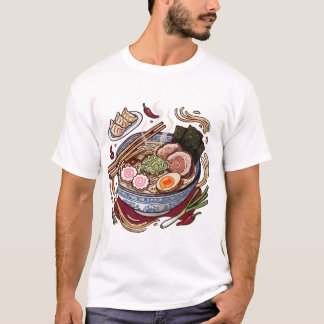 おいしい日本のラーメンと餃子 Tシャツ