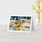 おいしい朝食の折り返し空白のグリーティングカード カード (黄色い花)