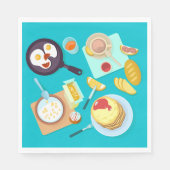 おいしい朝食パンケーキエッグコーヒー スタンダードランチョンナプキン (正面)