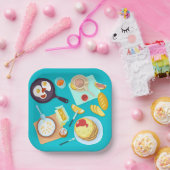 おいしい朝食パンケーキエッグコーヒー ペーパープレート (パーティー)