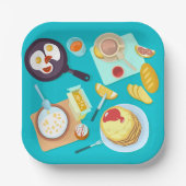 おいしい朝食パンケーキエッグコーヒー ペーパープレート (正面)