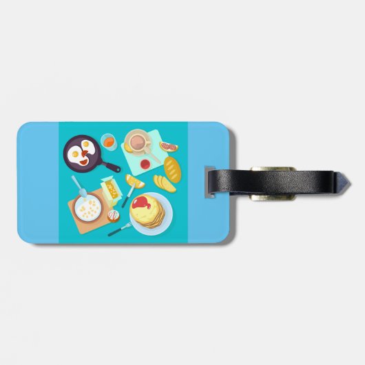 おいしい朝食パンケーキエッグコーヒー ラゲッジタグ (裏面横)