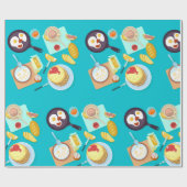 おいしい朝食パンケーキエッグコーヒー ラッピングペーパー (フラット)