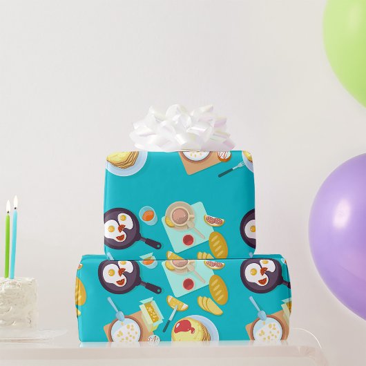 おいしい朝食パンケーキエッグコーヒー ラッピングペーパー