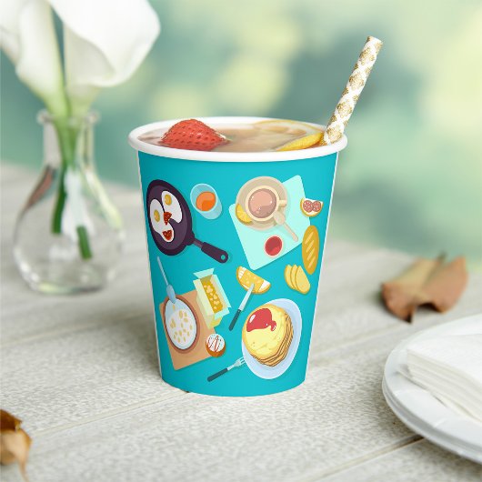おいしい朝食パンケーキエッグコーヒー 紙コップ