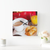 おいしい朝食 スクエア壁時計 (ホーム)