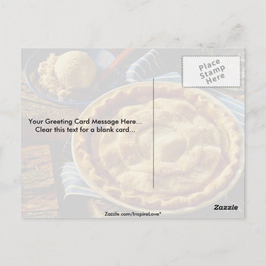 おいしい桃のパイとバニラアイスクリーム ポストカード (裏面)