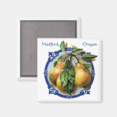 おいしい梨。ローグバレーメドフォードの土産。 マグネット (正面/裏面)