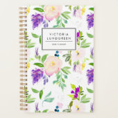 おいしい水の色の牡丹とウィステリアスフローラ プランナー手帳 (正面)