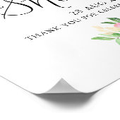 おいしい水の色の花模様ベビーシャワー歓迎サイン ポスター (角)