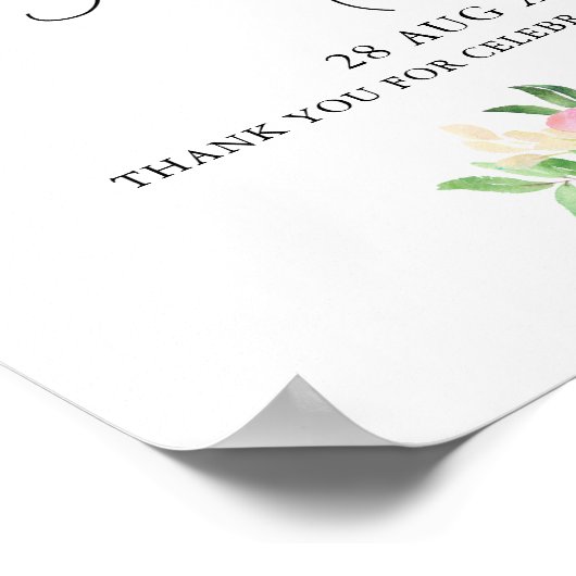 おいしい水の色の花模様卒業パーティーへようこそ ポスター (角)