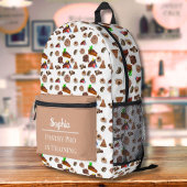 おいしい水彩チョコレートデザート プリントバックパック