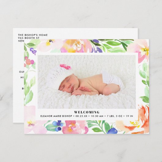 おいしい水彩フローラフレーム誕生のお知らせ 案内ポストカード (正面/裏面)