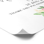 おいしい水彩花模様バルミツワーウェルカムサイン ポスター (角)