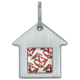 おいしい熱い赤唐辛子唐辛子模様 ペットネームタグ