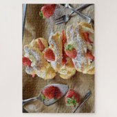 おいしい甘いイチゴのエクラーズパストリーフードサマー ジグソーパズル (縦)