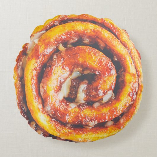 おいしい甘いシナモンパン。 ラウンドクッション (正面)