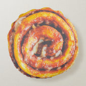 おいしい甘いシナモンパン。 ラウンドクッション (裏面)