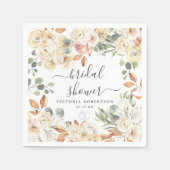 おいしい田舎の花のようなウェディングシャワーのパーソナライズド スタンダードカクテルナプキン (正面)