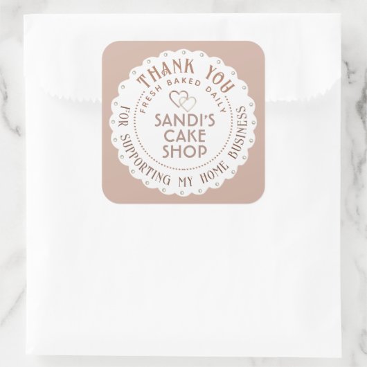 おいしい白いホタテガイありがとうホームビジネスハート スクエアシール (バッグ)