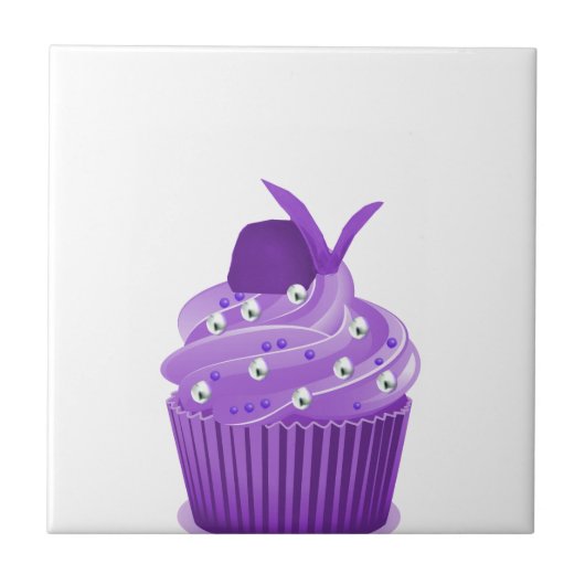 おいしい紫色のカップケーキ タイル (正面)
