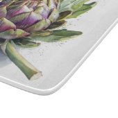 おいしい緑と紫のアーティチョークの水色 カッティングボード (角)