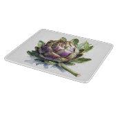 おいしい緑と紫のアーティチョークの水色 カッティングボード (角)