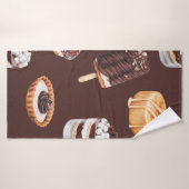 おいしい美しいデザートとパスターをスケッチした食べ物 バスタオル (バスタオル)