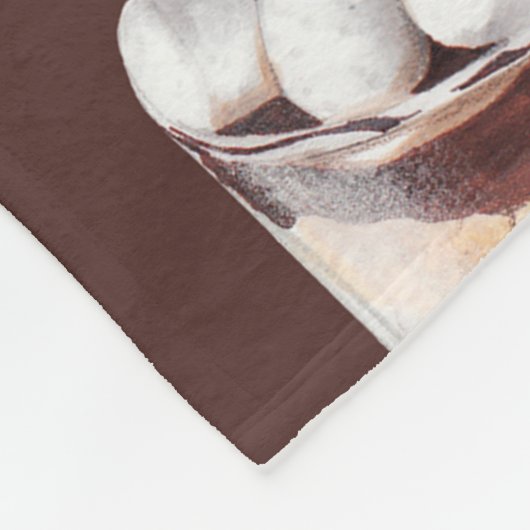 おいしい美しいデザートとパスターをスケッチした食べ物 フリースブランケット (角)