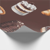 おいしい美しいデザートとパスターをスケッチした食べ物 ラッピングペーパー (角)