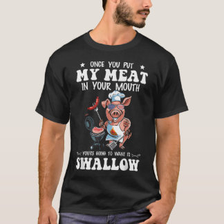 おいしい肉を召し上がれ 面白いBBQデザイン Tシャツ