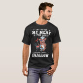 おいしい肉を召し上がれ 面白いBBQデザイン Tシャツ (正面フル)