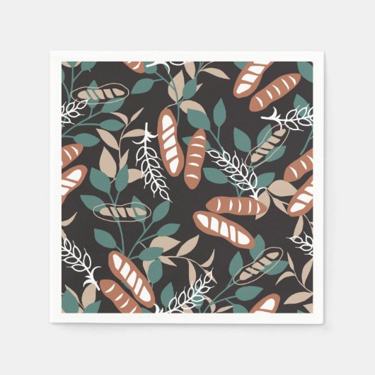 おいしい自家製バゲットブレッドパターン スタンダードカクテルナプキン (正面)