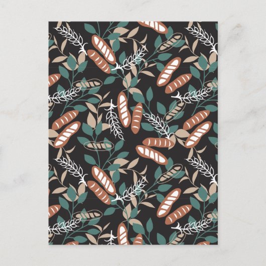 おいしい自家製バゲットブレッドパターン ポストカード (正面)