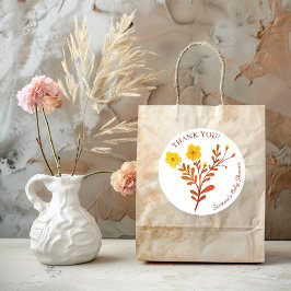 おいしい花模様エレガントサンキューベイビーシャワー ラウンドシール