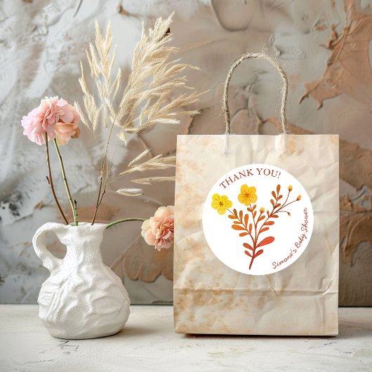 おいしい花模様エレガントサンキューベイビーシャワー ラウンドシール