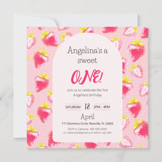 おいしい苺の招待状 招待状 (正面)