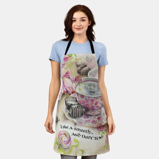 おいしい茶 エプロン (着用した状態)