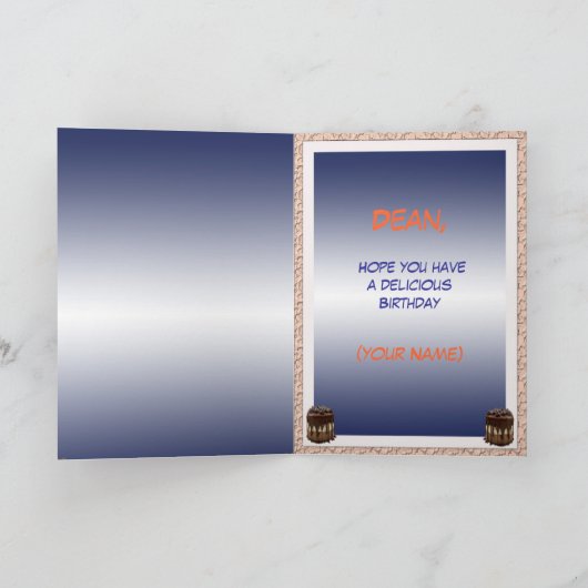 おいしい誕生日 /ケーキ「名前の変更」 カード (内部)