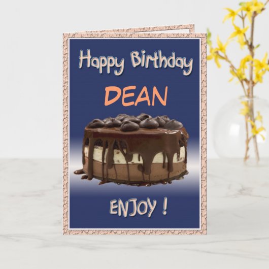 おいしい誕生日 /ケーキ「名前の変更」 カード (黄色い花)