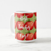 おいしい赤りんごの束の最高の先生 コーヒーマグカップ (正面左)